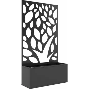 Truhlík Vyvýšený záhonový truhlík se zástěnou | černý