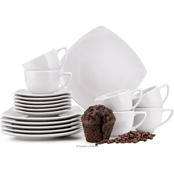 Talíř Kávová sada pro 6 osob 18 ks CARLINA bílá