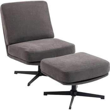 Křeslo Křeslo s taburetem otočné | šedé