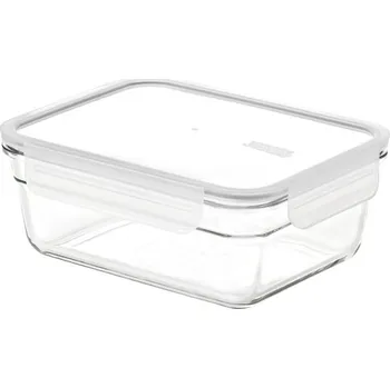 Svačinový box GLASSLOCK SKLENĚNÁ OBDÉLNÍKOVÁ NÁDOBA 1730ML BÍLÁ