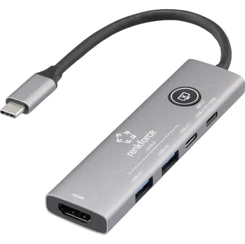 Renkforce USB-C® dokovací stanice RF-DKS-908 Vhodné pro značky (dokovací stanice pro notebook): univerzální napájení USB-C®