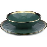 Keramická sada talířů Lissa Green Gold 8ks