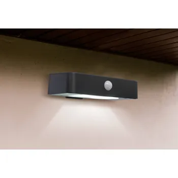 Stojací lampa Sygonix SY-4677502 venkovní solární nástěnné osvětlení s PIR senzorem SMD LED 1 W černá