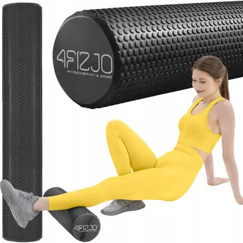 Pěnový válec Válec s výstupky 4FIZJO 90 cm x 15 cm černý