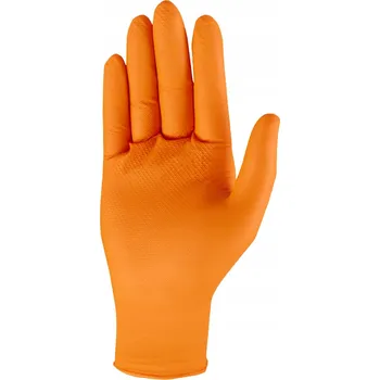 Pracovní rukavice Nitrilové rukavice NITRAX GRIP ORANGE Stalco velikost 10 - XL /50 KUSŮ