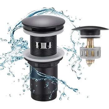 Sifon Sifon s výpustí klik-klak černý KES s přepadem