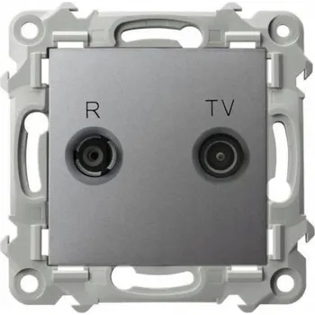 Elektrická zásuvka Anténní zásuvka nástěnná Ospel šedá