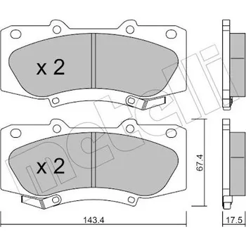 Brzdový systém Sada brzdových destiček, vždy 4 kusy v sadě METELLI 22-0937-0