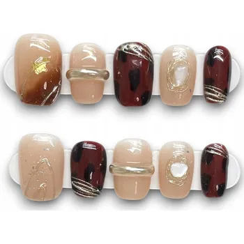 Umělé nehty Nalepovací nehty Umělé nehty Korejská manikúra 3D Nude Béžové, L