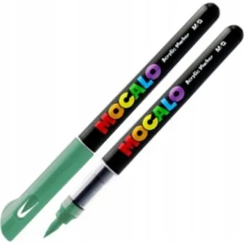 Akrylový fix Mocalo BRUSH, SMARAGDOVĚ ZELENÝ štěteček, č. 17 / 509