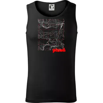 Plzeň - Vrstevnice měst - Tílko pánské Core - M ( Černá )