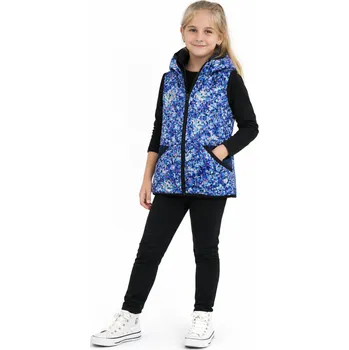 Kocour Mourek Softshellová dětská vesta MODRÉ KONFETY Velikost 152/158
