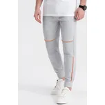 Ombre Clothing Pohodlné tepláky s prošíváním v šedé barvě om