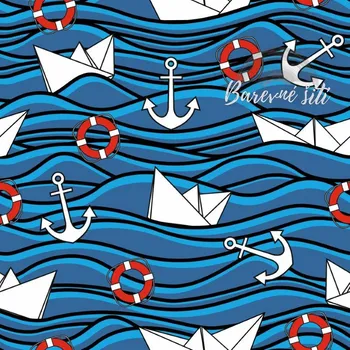 Úplet, Papírové loďky ve vlnách (E) (Top kvalitní úplet Bella digitisk)