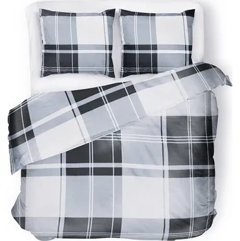 Povlečení Povlečení z mikrovlákna Prunel 200x220 cm bílé/šedé/černé