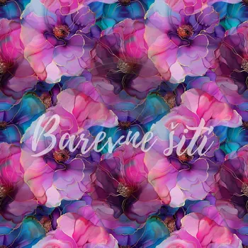 Úplet, Pavučinkové vínovomodré květy (E) (Top kvalitní úplet Bella digitisk)