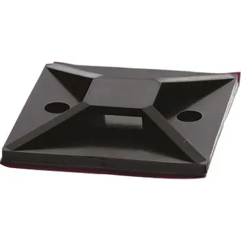 Organizace kabelů Držák vázacích pásek pro 10mm široké pásky 38mm 38 mm barva Černá samolepicí HellermannTyton