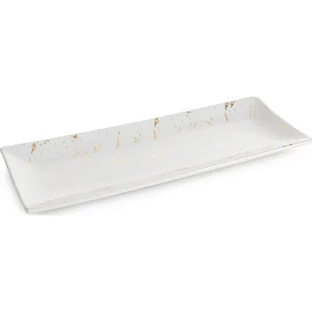DEKORAČNÍ KERAMICKÝ TALÍŘ ARIELA 38X4X14 CM BÍLÁ
