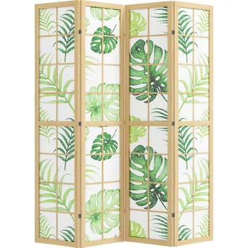 Paraván Paraván 4-dílný 160 x 170 cm | přírodní + zelený