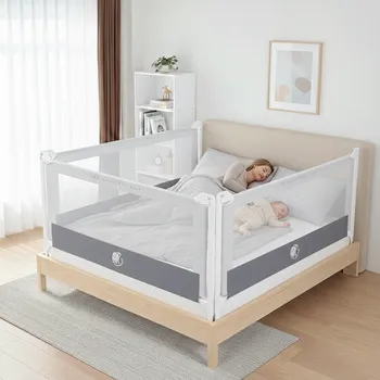 Dětská zábrana Zábrana na postel Monkey Mum® Popular - 80 cm - světle šedá
