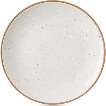 Talíř Talíř DESERTOVÝ mělký malý na dort dezert keramický béžový krémový 20 cm