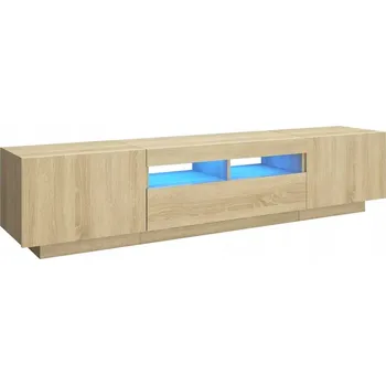 Televizní stolek TV stolek s LED RGB osvětlením 180x35x40 dub sonoma