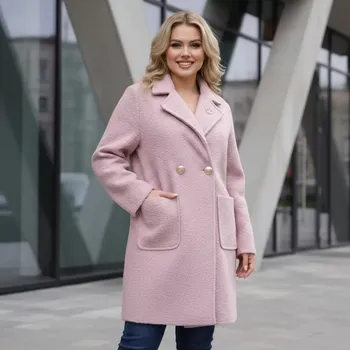 Dámský kabát Dámský jarní světle růžový kabát Liz uni M-XXL-976