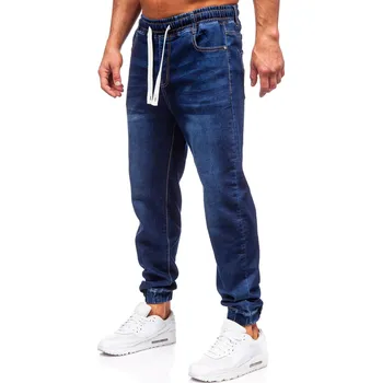 Pánské kalhoty Tmavě modré pánské džínové jogger kahoty Bolf 8116 - 34/L