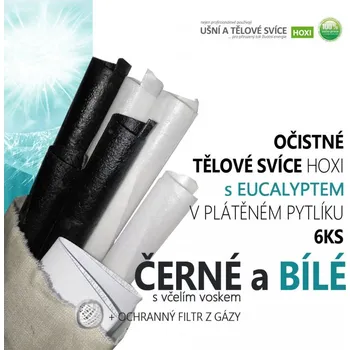 Očistné tělové svíce HOXI bílé a černé - 3+3ks