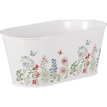 Nákupní košík Autronic Kovový truhlík, květinový design., sada 3 ks