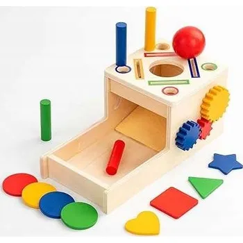 Sorter tvarů – senzorická hračka pro děti, dřevěná, 5v1