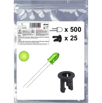 Polovodič Quadrios 25O204 sada LED žlutozelená kulatý 5 mm 700 mcd 20 mA 2.0 V