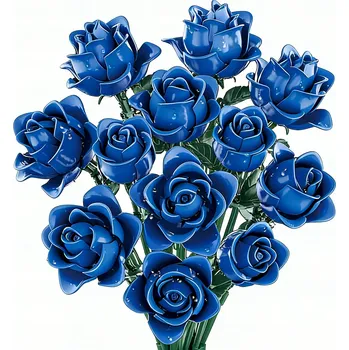 ostatní stavebnice STAVEBNICE SADA 585 DÍLŮ PRVKY KVĚTINY modré RŮŽE