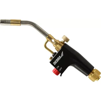Horkovzdušná pistole Dedra plynový hořák 3,8kW Turbo 31A035 piezo, na kartuše 7/16"+1" MAPP (Plynový hořák DEDRA 31A035 | Piezo 360° | Turbo plamen | MAPP/Propan | 3,8 kW | Kód: 31A035)