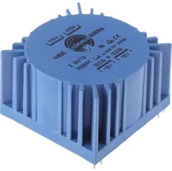 Transformátor Toroidní transformátor, počet výstupů: 2, sekundární napětí: 2 x 18V ac, Plošný spoj, Kolík, 60 x 60 x 37.5mm