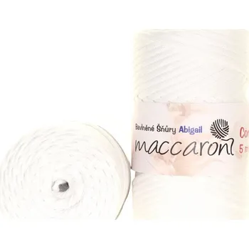 Příze Macaroni Abigail 5 mm Bílá (Špagátová příze Abigail 5 mm bílá)