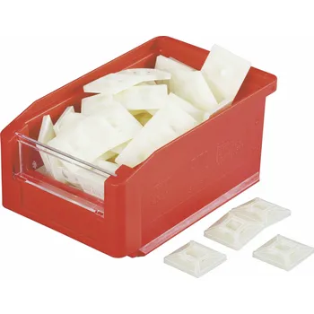 Organizace kabelů HellermannTyton MB4CA/S/-N66-NA-C1 úchytka samolepicí, šroubovací 151-28449 4cestný vstup pro provlečení, bez obsahu halogenů transparentní 100 ks