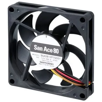 Počítačové chlazení Axiální ventilátor, řada: 9GA DC, 80 x 80 x 15mm, průtok vzduchu: 86.5m³/h 3.48W 12 V DC