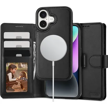 Pouzdro na mobilní telefon KRYT NA IPHONE 16 TECH-PROTECT WALLET MAGSAFE BLACK