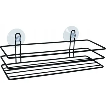 Drátěná police Černá závěsná polička do koupelny a sprchy ve stylu loft