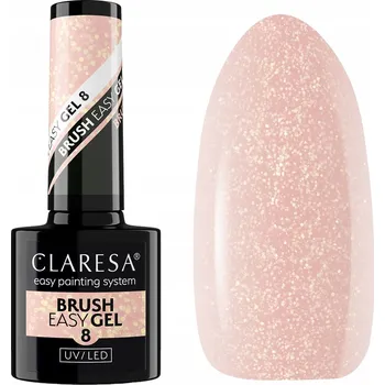 Lak na nehty Claresa Easy Brush Stavební Gel na Nehty v Lahvičce 08 Medium Shimmer Beige