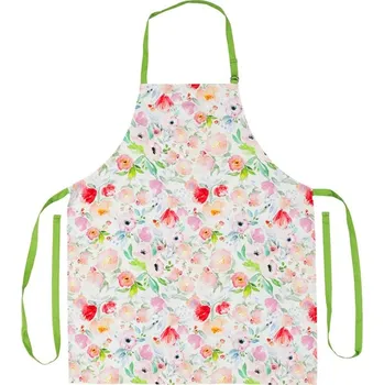 Kuchyňská zástěra Autronic Zástěra – s pivoňkami v růžových barvách, 100% bavlna, sada 2 ks