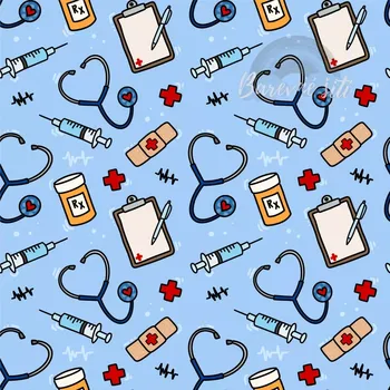 Úplet, Zdravotnictví na modré (E) (Top kvalitní úplet Bella digitisk)