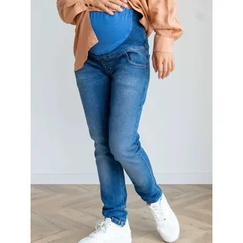 Těhotenské džíny Talli – modré light wash, bavlněné Velikost: 3XL