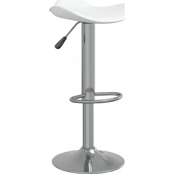 Barová židle Barová otočná stolička, bílá, umělá kůže, 44x44x60-81 cm, ocel chrom