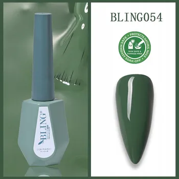 Lak na nehty Bling Gel na nehty HYBRIDNÍ LAK Šedozelený 10 ml č. 054