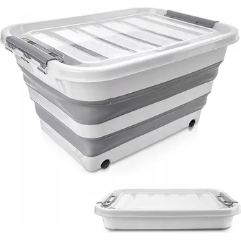 Úložný box SKLÁDACÍ ÚLOŽNÝ BOX NA KOLEČKÁCH, ORGANIZÉR KRABIČKA KEMP