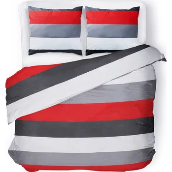 Povlečení Povlečení z mikrovlákna VIOLI 160x200 cm bílé/červené/šedé