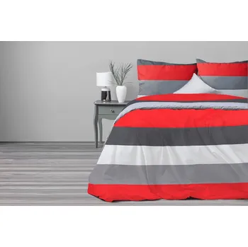Povlečení Povlečení z mikrovlákna VIOLI 140x200 cm bílé/červené/šedé