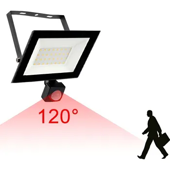 LED reflektor 50W POWERON s PIR čidlem pohybu - Venkovní halogen